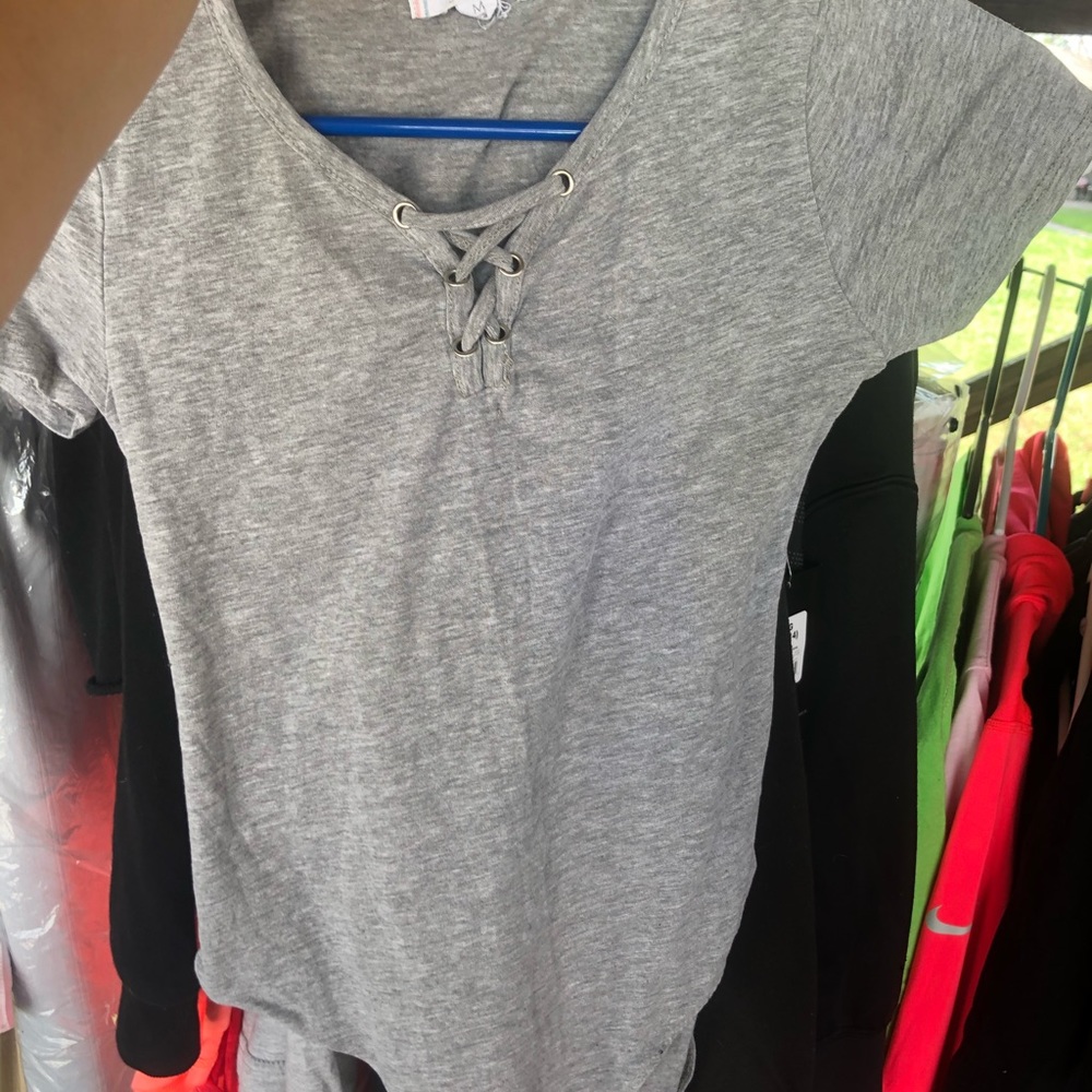 gray body suit